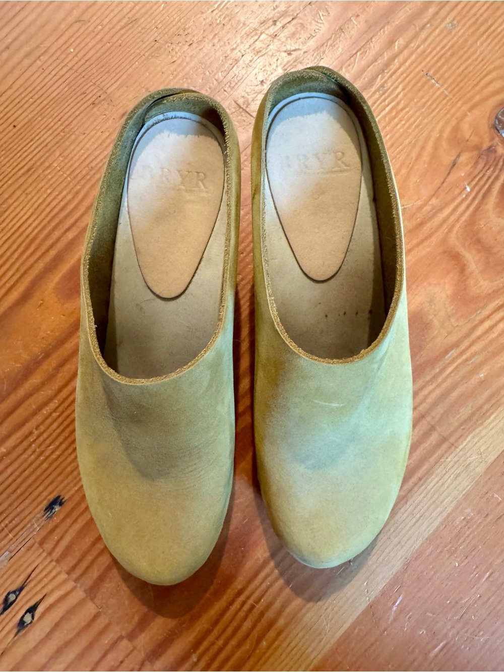 Bryr Green Suede Mules